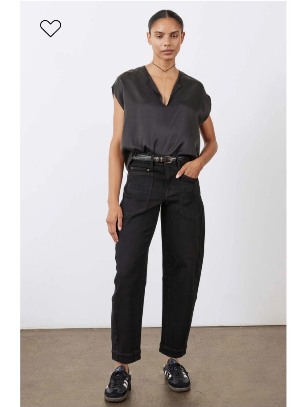 Ruti The Petite Slouchy Barrel High Waist Relaxed Jeans Black - Picture 2 of 13